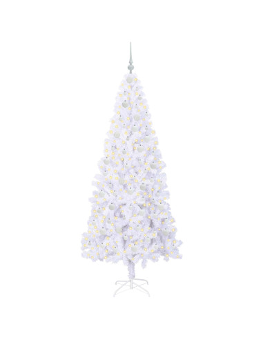 Albero di Natale artificiale Bianco 210 cm PVC e Acciaio