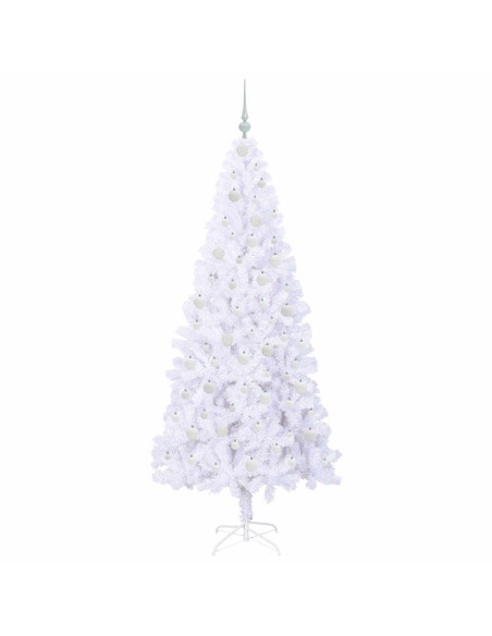 Albero di Natale artificiale Bianco 210 cm PVC e Acciaio