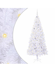 Albero di Natale artificiale Bianco 210 cm PVC e Acciaio 2