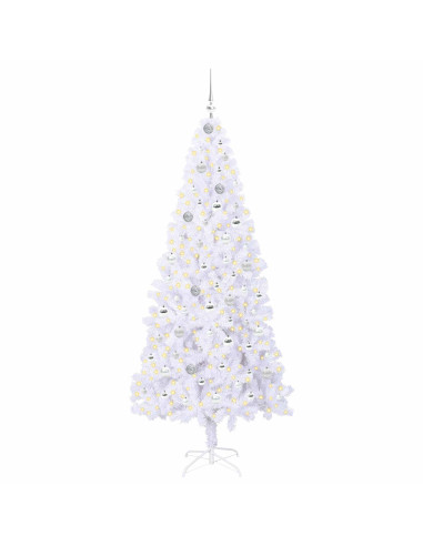 Albero di Natale artificiale Bianco 210 cm PVC e Acciaio