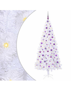 Albero di Natale artificiale Bianco 210 cm PVC e Acciaio 2