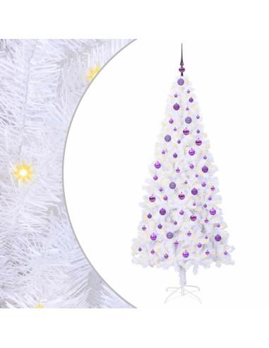 Albero di Natale artificiale Bianco 210 cm PVC e Acciaio