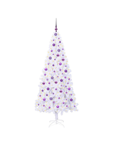 Albero di Natale artificiale Bianco 210 cm PVC e Acciaio
