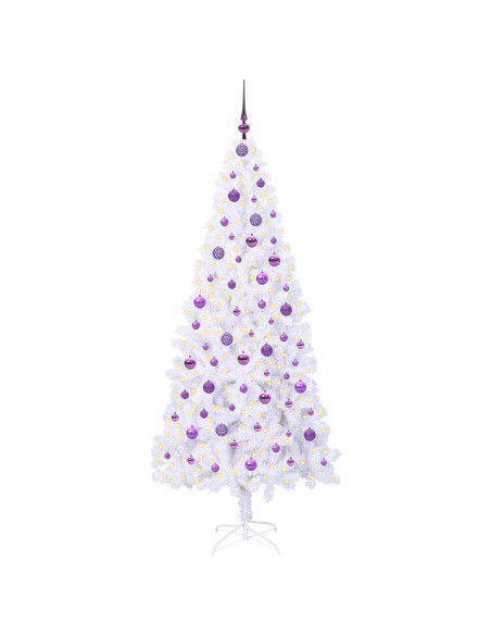Albero di Natale artificiale Bianco 210 cm PVC e Acciaio