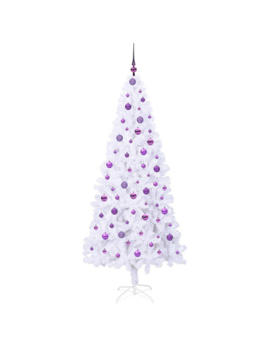 Albero di Natale artificiale Bianco 210 cm PVC e Acciaio