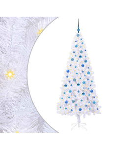 Albero di Natale artificiale Bianco 210 cm PVC e Acciaio 2