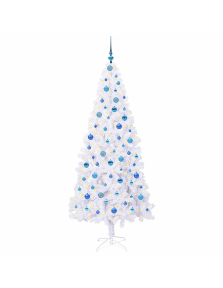 Albero di Natale artificiale Bianco 210 cm PVC e Acciaio