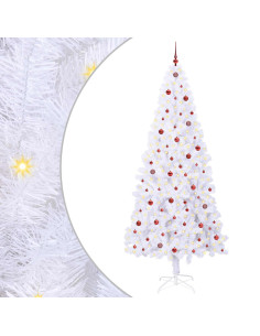 Albero di Natale artificiale Bianco 240 cm PVC e Acciaio 2
