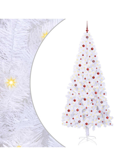Albero di Natale artificiale Bianco 240 cm PVC e Acciaio
