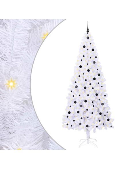 Albero di Natale artificiale Bianco 240 cm PVC e Acciaio