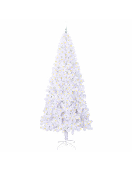 Albero di Natale artificiale Bianco 240 cm PVC e Acciaio