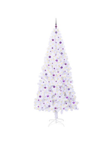 Albero di Natale artificiale Bianco 240 cm PVC e Acciaio