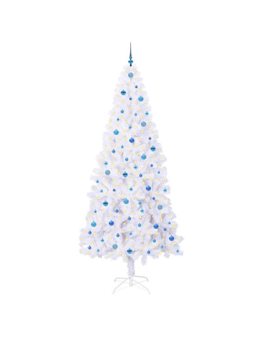 Albero di Natale artificiale Bianco 240 cm PVC e Acciaio