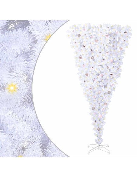 Albero di Natale artificiale Bianco 240 cm PVC e Acciaio