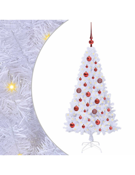 Albero di Natale artificiale Bianco 120 cm PVC e Acciaio