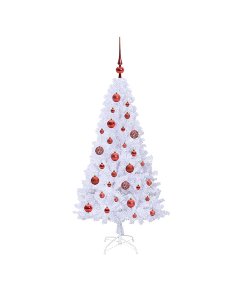 Albero di Natale artificiale Bianco 120 cm PVC e Acciaio