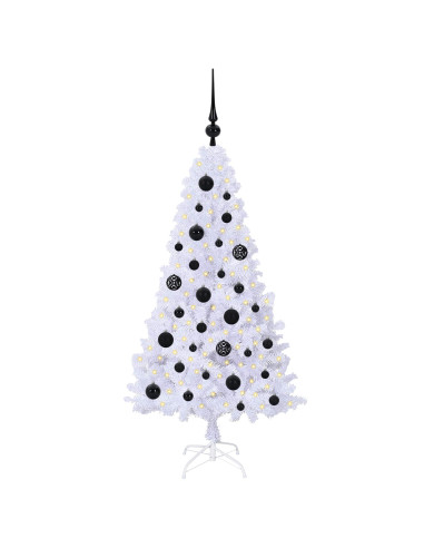 Albero di Natale artificiale Bianco 120 cm PVC e Acciaio