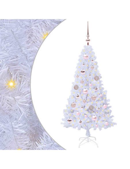 Albero di Natale artificiale Bianco 120 cm PVC e Acciaio