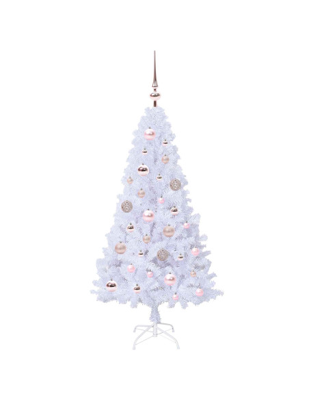 Albero di Natale artificiale Bianco 120 cm PVC e Acciaio