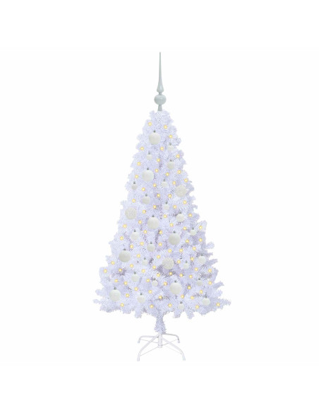 Albero di Natale artificiale Bianco 120 cm PVC e Acciaio