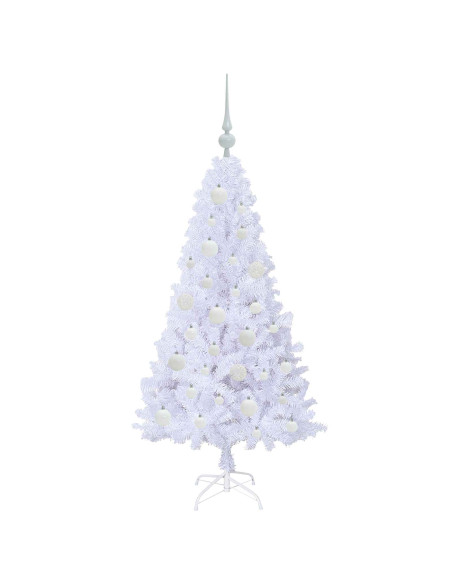 Albero di Natale artificiale Bianco 120 cm PVC e Acciaio