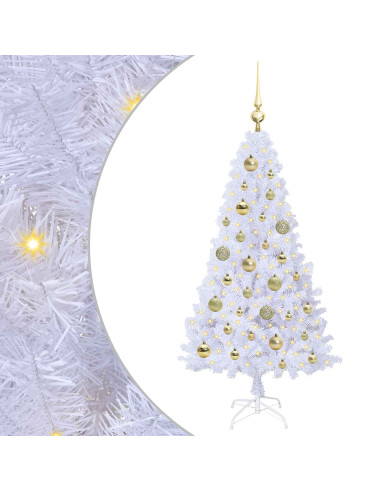 Albero di Natale artificiale Bianco 120 cm PVC e Acciaio