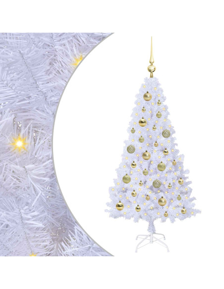Albero di Natale artificiale Bianco 120 cm PVC e Acciaio