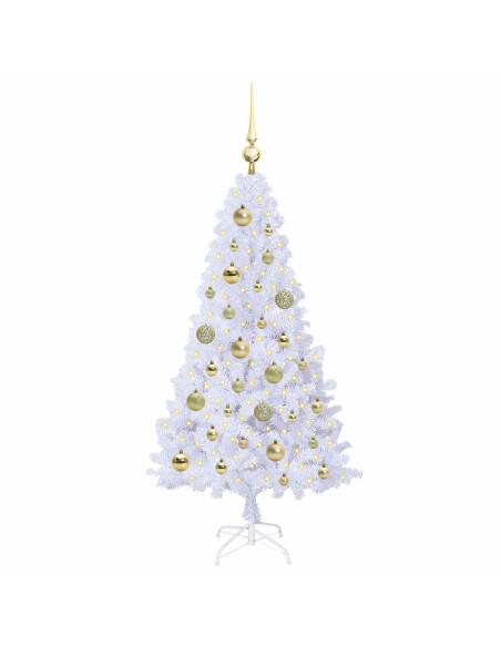 Albero di Natale artificiale Bianco 120 cm PVC e Acciaio