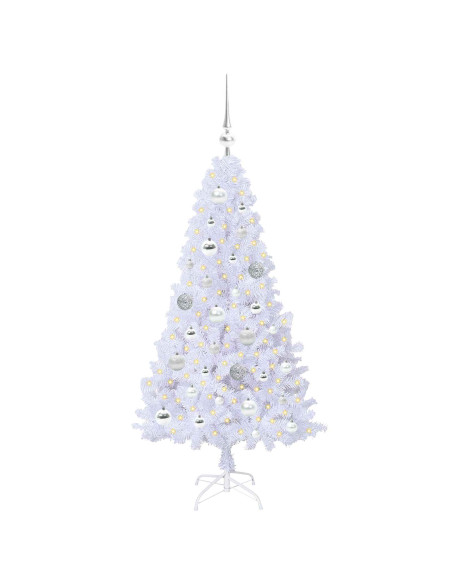 Albero di Natale artificiale Bianco 120 cm PVC e Acciaio
