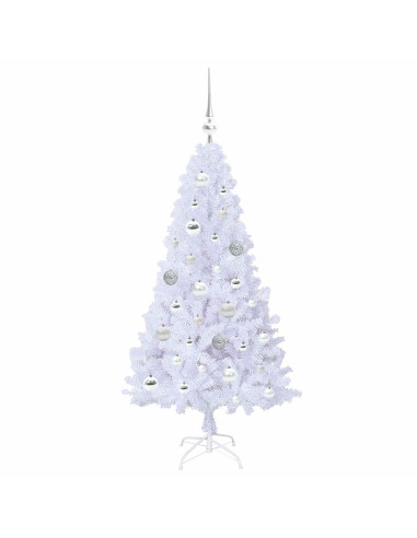 Albero di Natale artificiale Bianco 120 cm PVC e Acciaio
