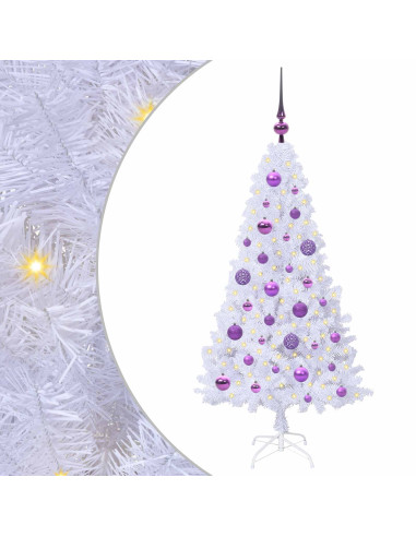 Albero di Natale artificiale Bianco 120 cm PVC e Acciaio