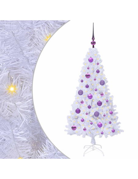 Albero di Natale artificiale Bianco 120 cm PVC e Acciaio
