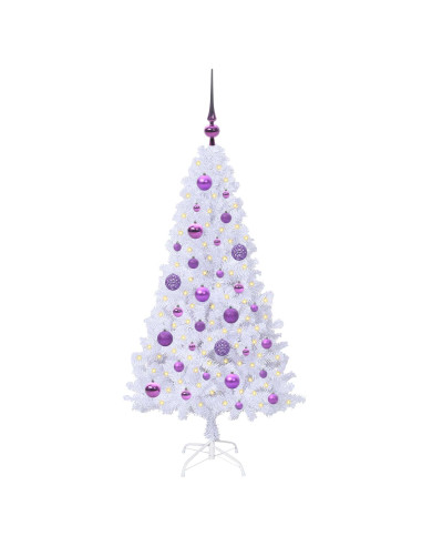 Albero di Natale artificiale Bianco 120 cm PVC e Acciaio