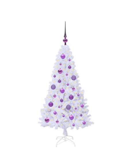 Albero di Natale artificiale Bianco 120 cm PVC e Acciaio