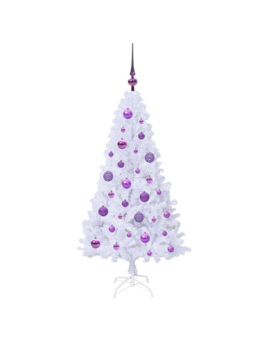 Albero di Natale artificiale Bianco 120 cm PVC e Acciaio