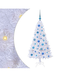 Albero di Natale artificiale Bianco 120 cm PVC e Acciaio 2