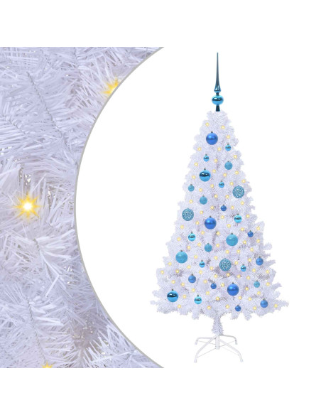 Albero di Natale artificiale Bianco 120 cm PVC e Acciaio