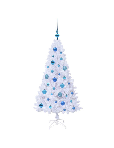 Albero di Natale artificiale Bianco 120 cm PVC e Acciaio