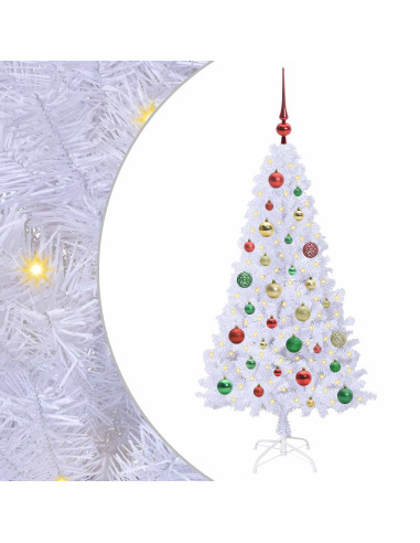 Albero di Natale artificiale Bianco 120 cm PVC e Acciaio