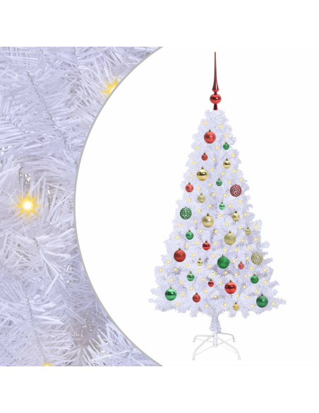 Albero di Natale artificiale Bianco 120 cm PVC e Acciaio