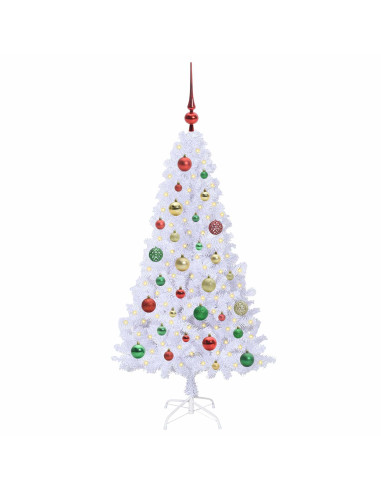Albero di Natale artificiale Bianco 120 cm PVC e Acciaio