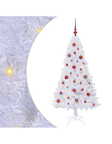 Albero di Natale artificiale Bianco 150 cm PVC e Acciaio