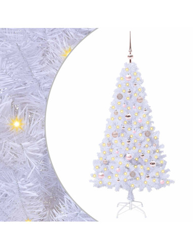 Albero di Natale artificiale Bianco 150 cm PVC e Acciaio