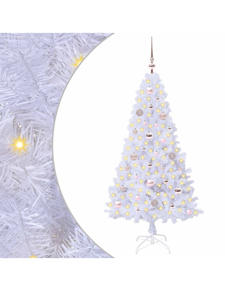 Albero di Natale artificiale Bianco 150 cm PVC e Acciaio