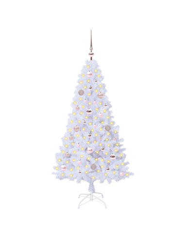 Albero di Natale artificiale Bianco 150 cm PVC e Acciaio