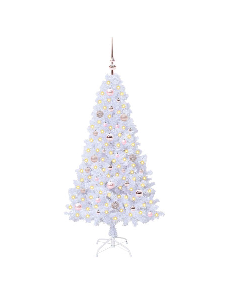 Albero di Natale artificiale Bianco 150 cm PVC e Acciaio