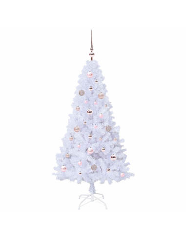 Albero di Natale artificiale Bianco 150 cm PVC e Acciaio