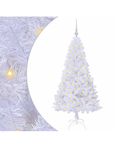 Albero di Natale artificiale Bianco 150 cm PVC e Acciaio
