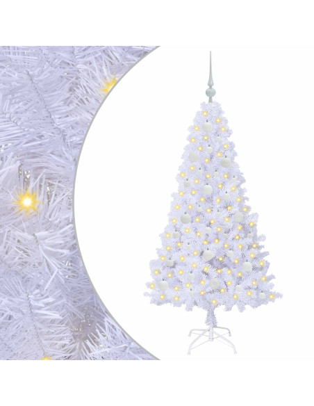 Albero di Natale artificiale Bianco 150 cm PVC e Acciaio
