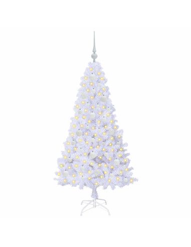 Albero di Natale artificiale Bianco 150 cm PVC e Acciaio